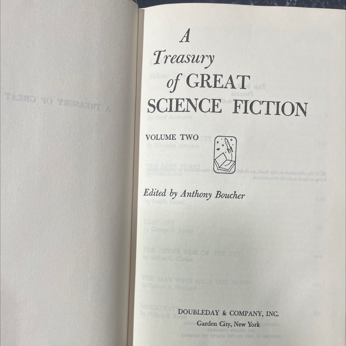 tabad to your a a treasury of great science fiction volume two book, by anthony boucher, 1959 Hardcover image 2