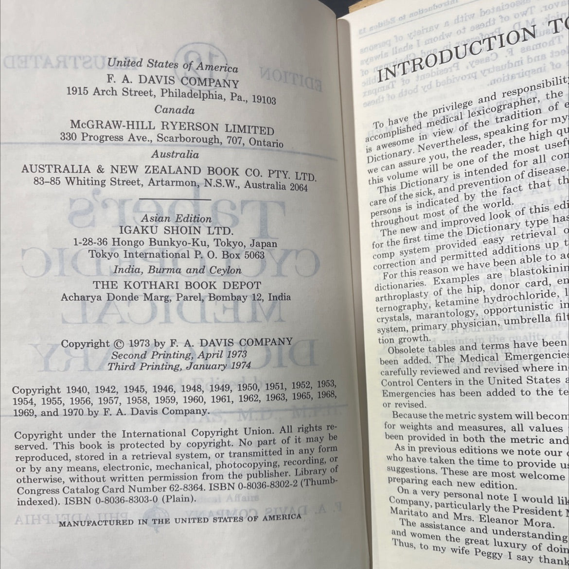 taber's cyclopedic medical dictionary book, by unknown, 1973 Hardcover image 3