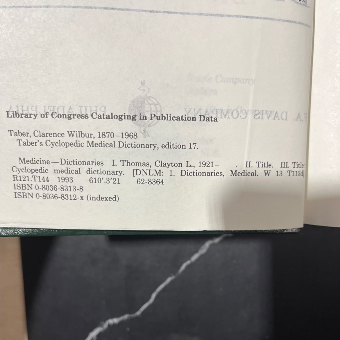 taber's cyclopedic medical dictionary book, by clarence wilbur taber, 1993 Hardcover image 3