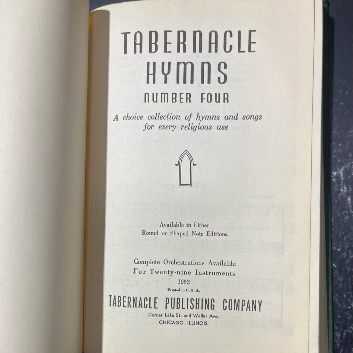 tabernacle hymns number four book, by unknown, 1953 Hardcover image 2
