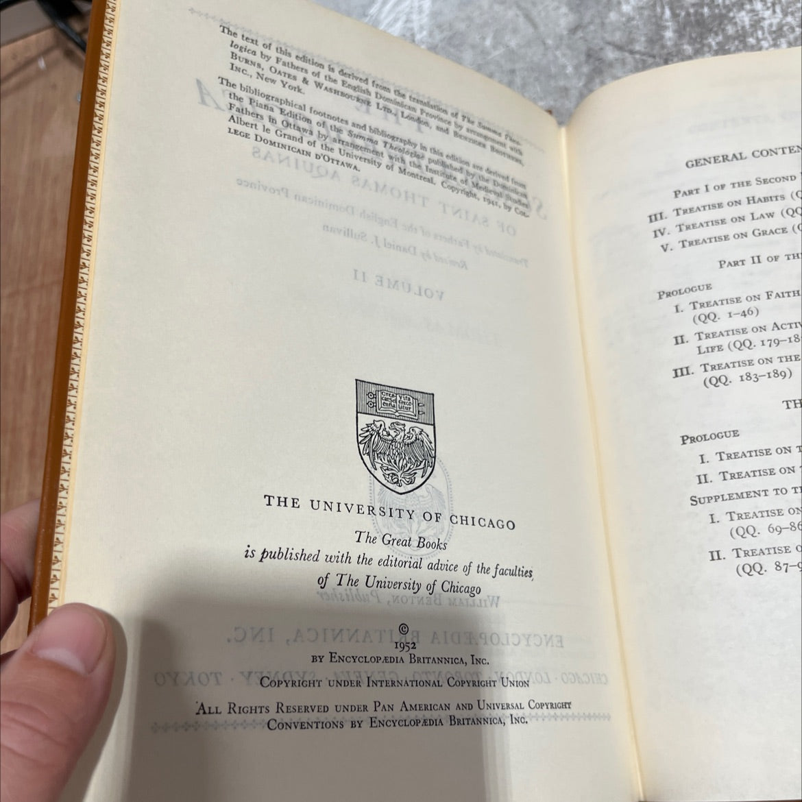 tabro the ae21 the summa theologica of saint thomas aquinas book, by saint thomas aquinas, 1952 Hardcover image 3