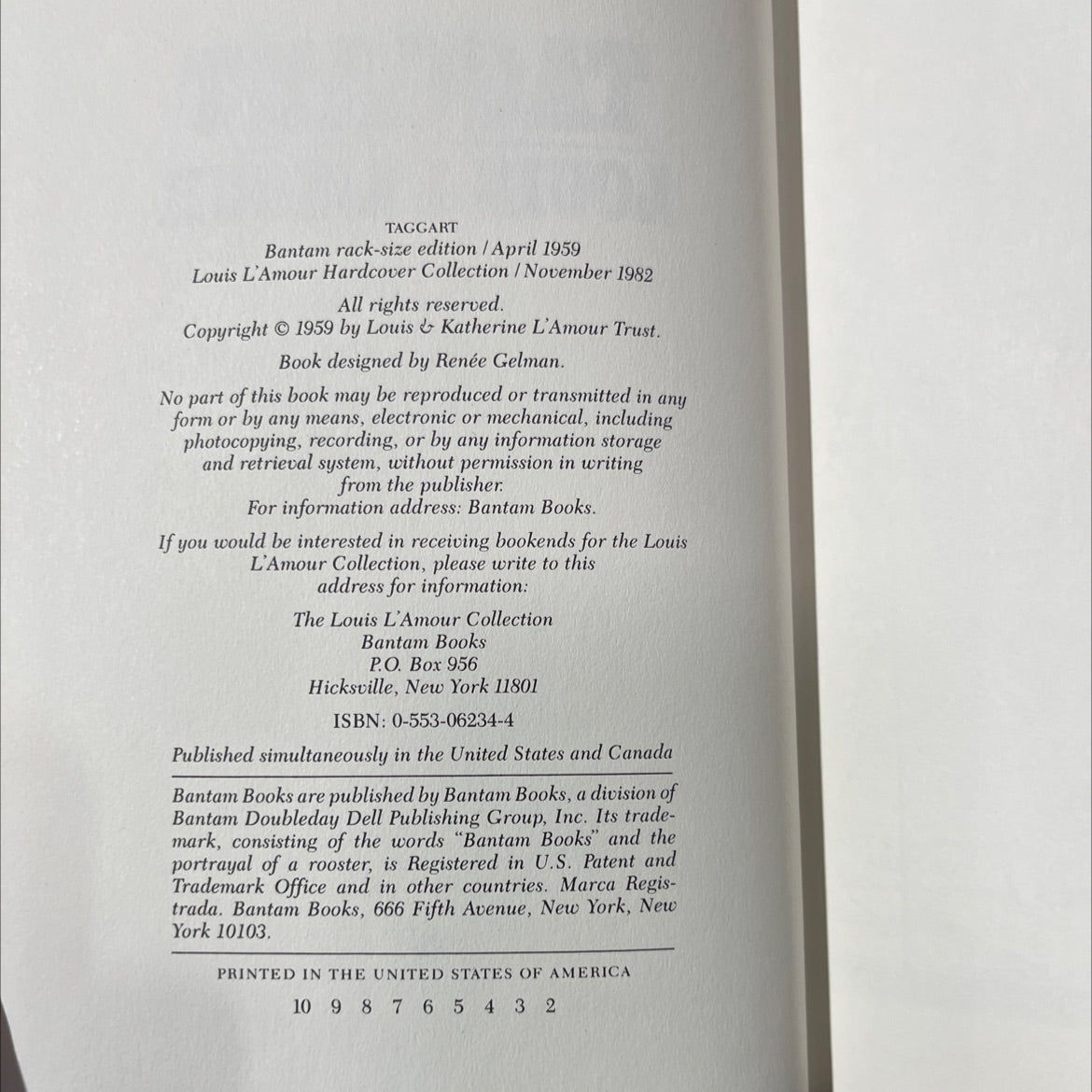 taggart book, by louis l'amour, 1982 Hardcover image 3