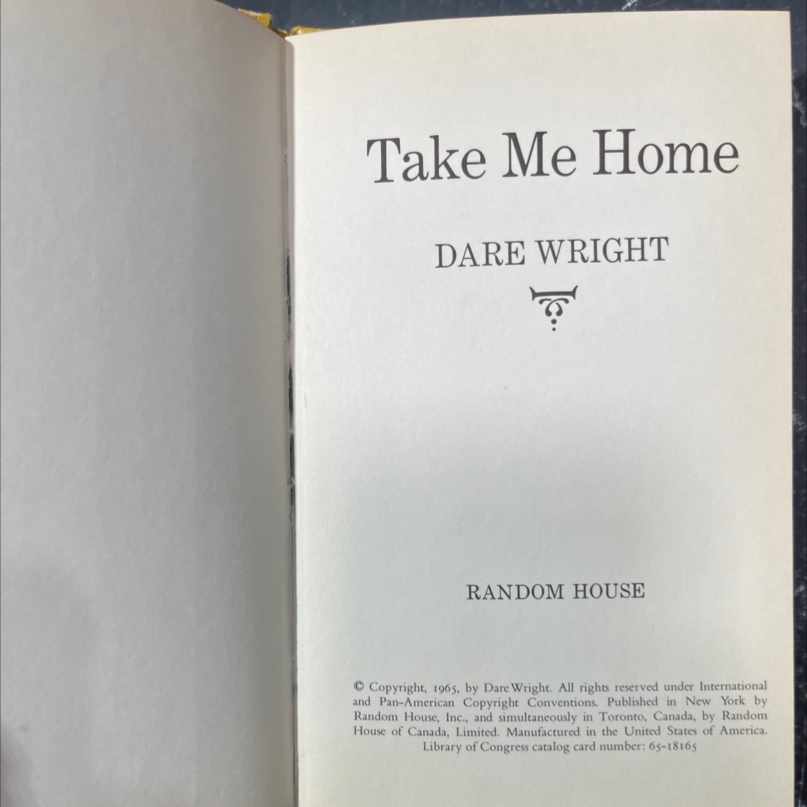 take me home book, by dare wright, 1965 Hardcover image 2