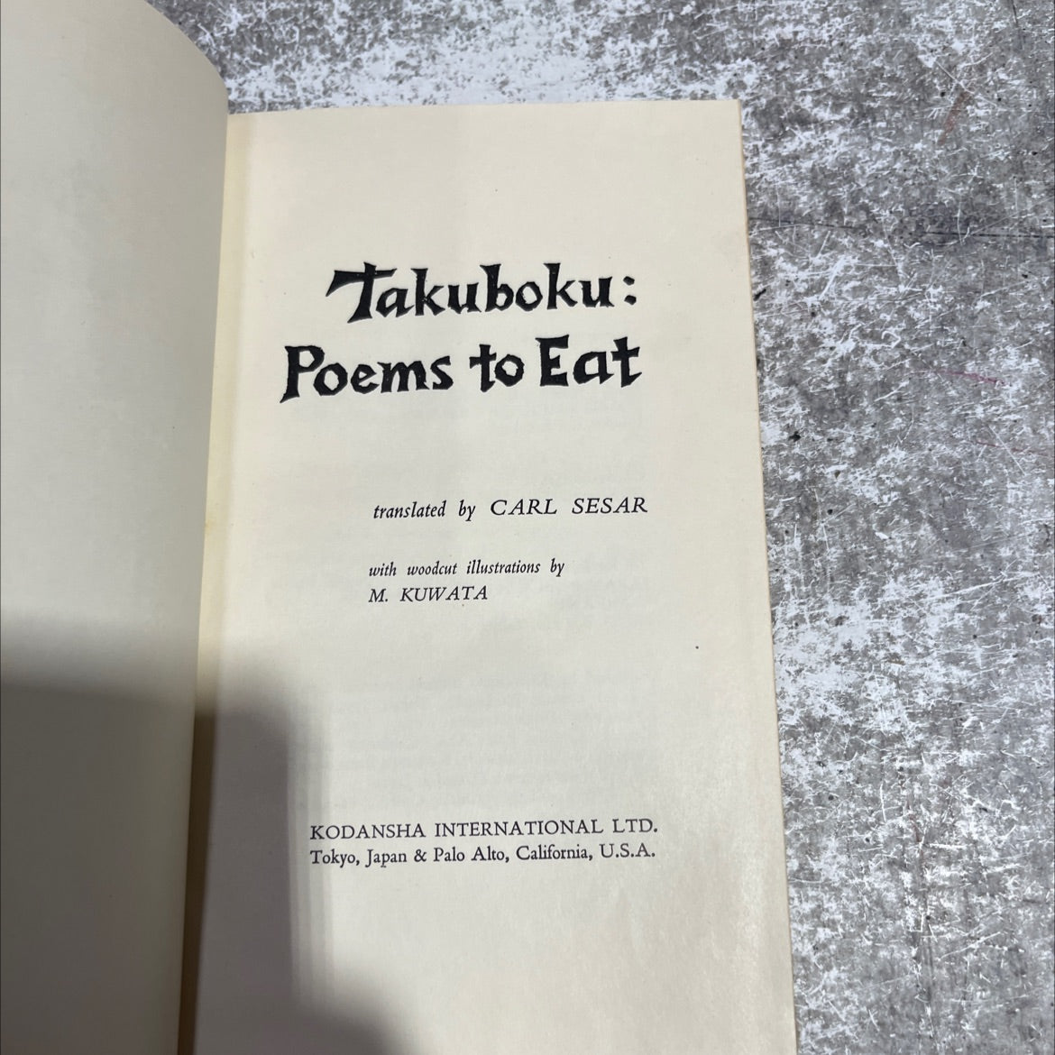 takuboku: poems to eat book, by carl sesar, 1969 Hardcover image 2
