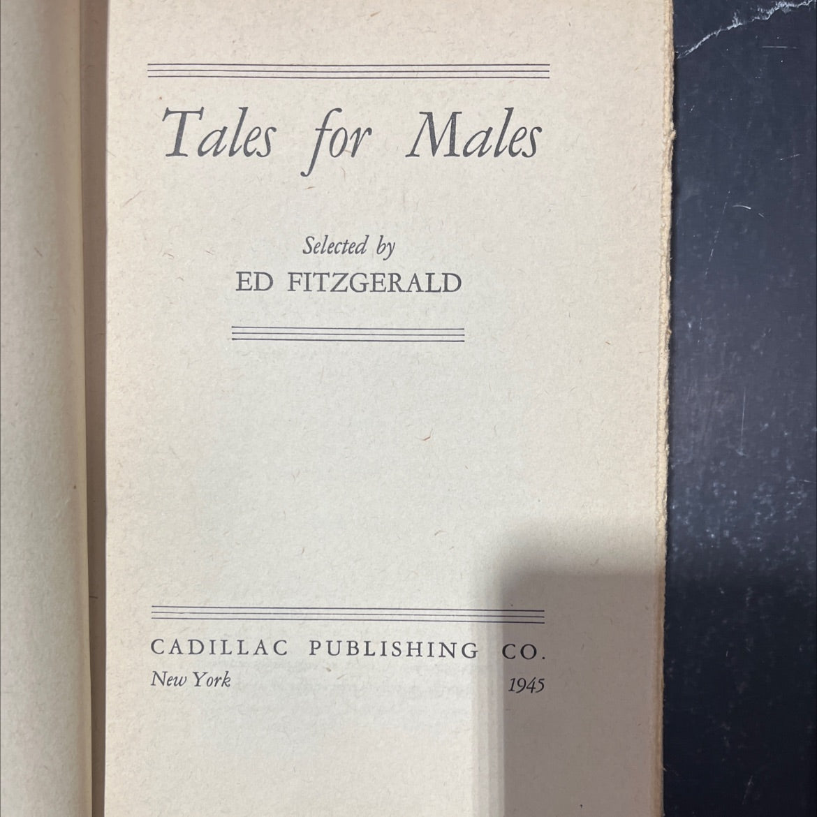 tales for males book, by ed fitzgerald, 1945 Hardcover image 2
