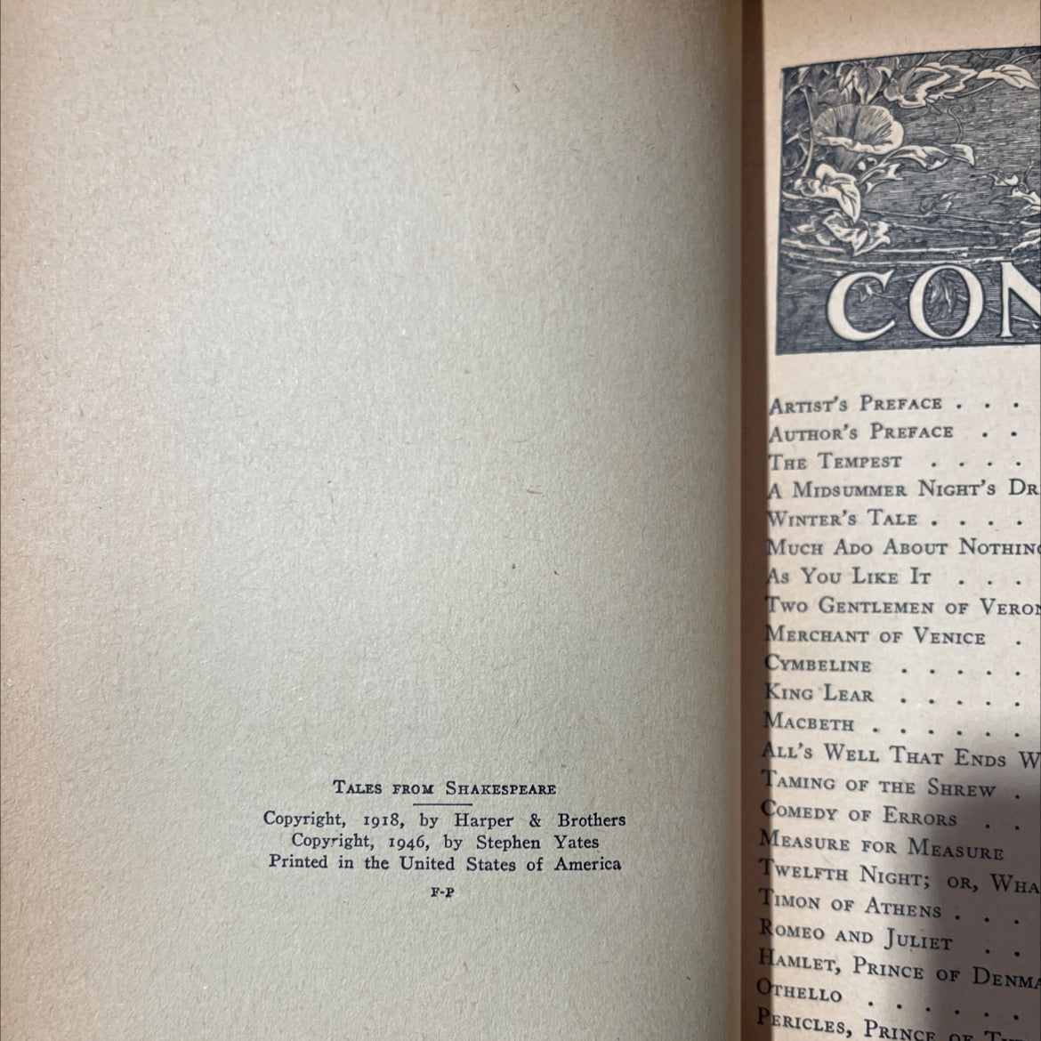 tales from shakespeare book, by charles & mary lamb, 1946 Hardcover image 3