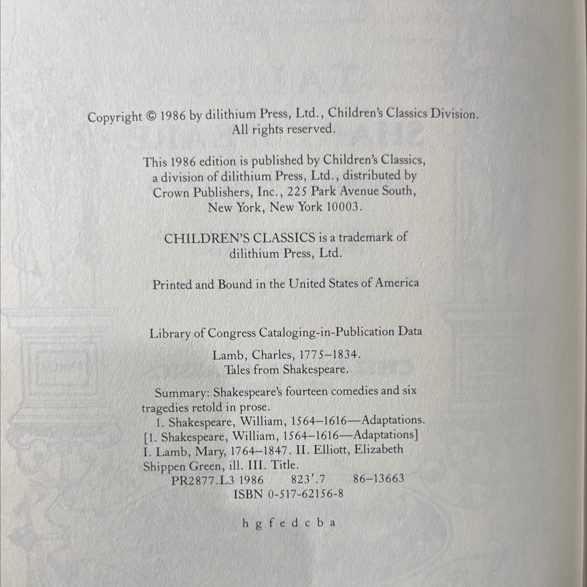 tales from shakespeare book, by charles lamb, mary lamb, 1986 Hardcover image 3