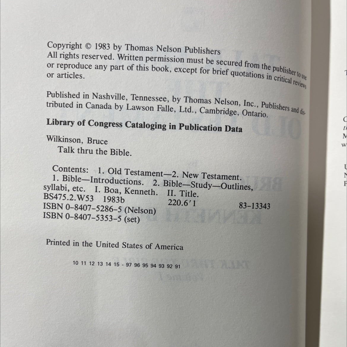 talk thru the 10 g old testament book, by bruce wilkinson, kenneth boa, 1983 Hardcover image 3