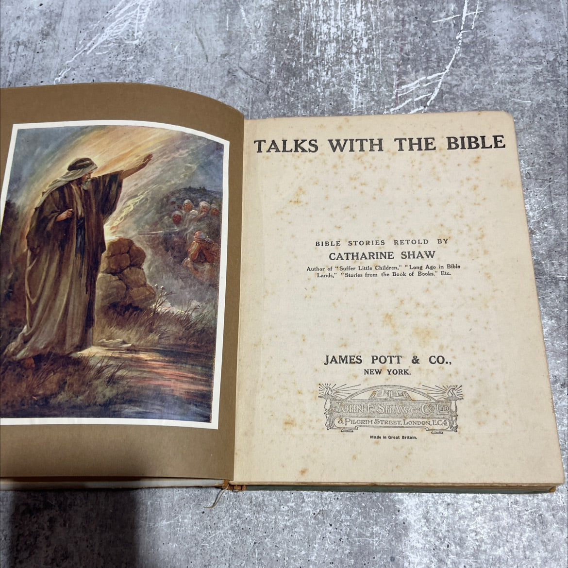 talks with the bible bible stories retold book, by catharine shaw, 1970 Hardcover image 2