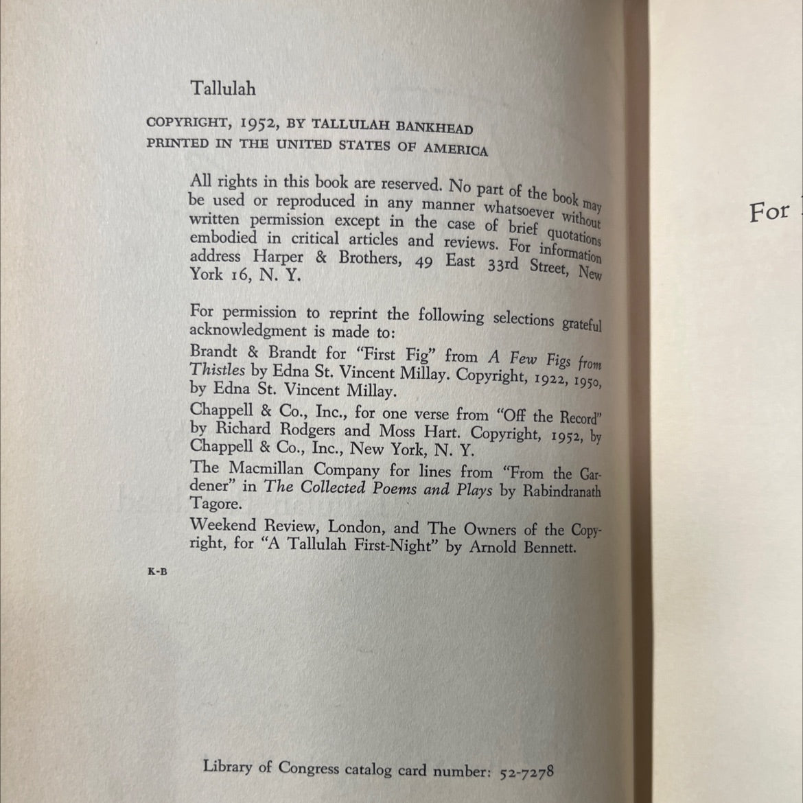 tallulah my autobiography book, by tallulah bankhead, 1952 Hardcover image 3