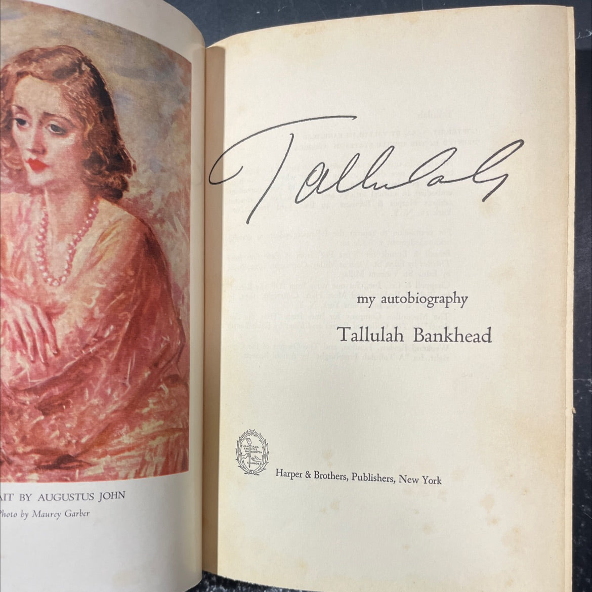 tallulah my autobiography book, by tallulah bankhead, 1952 Hardcover image 2