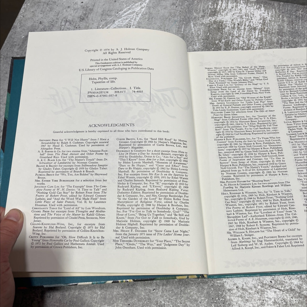 tapestries of life book, by Phyllis Hobe, 1974 Hardcover image 3