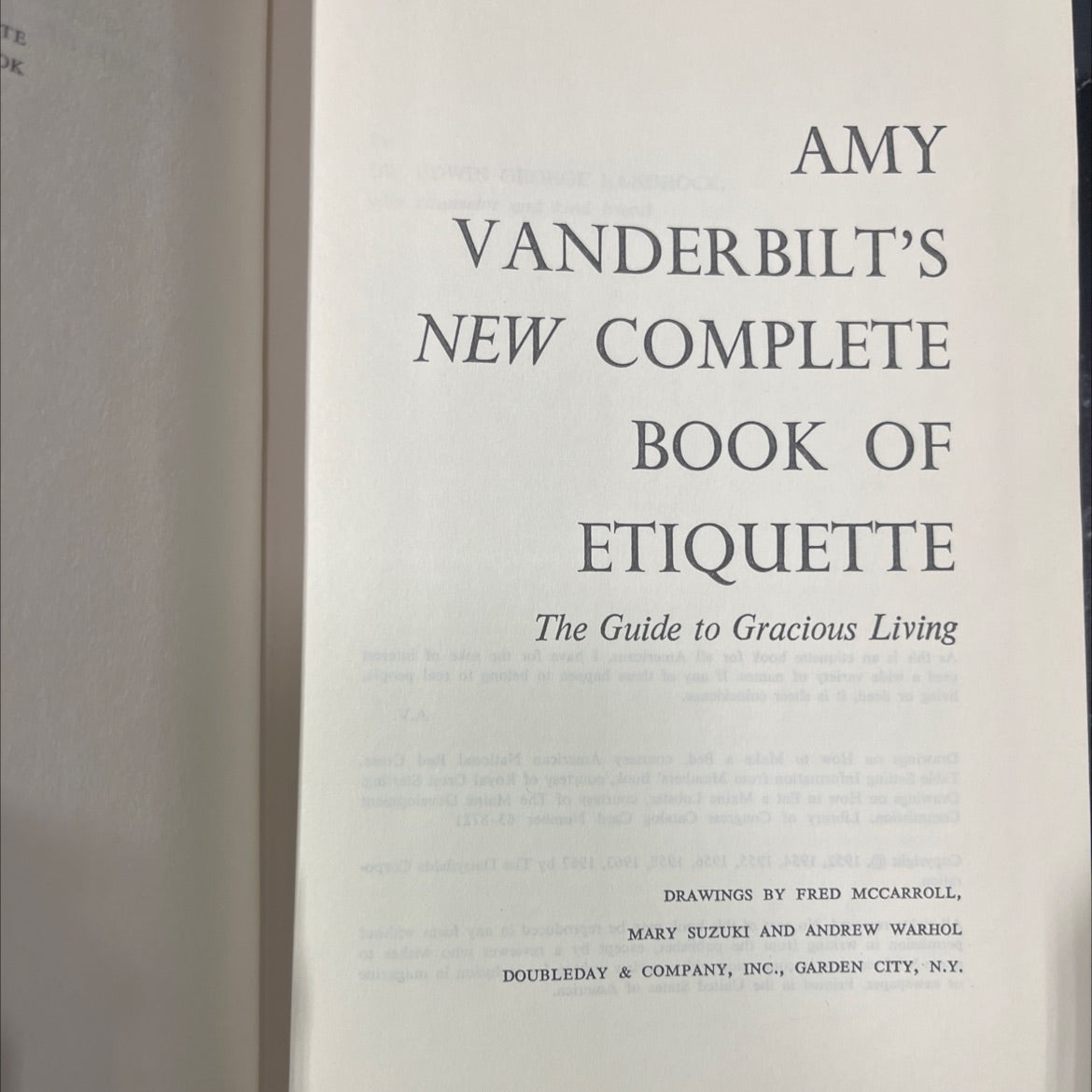 te ok amy vanderbilt's new complete book of etiquette the guide to gracious living book, by amy vanderbilt, 1967 image 2
