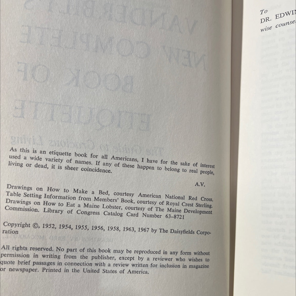 te ok amy vanderbilt's new complete book of etiquette the guide to gracious living book, by amy vanderbilt, 1967 image 3