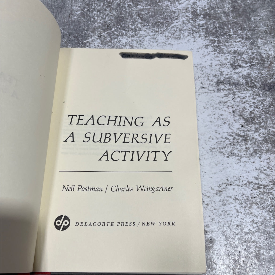 teaching as a subversive activity book, by Neil Postman, Charles Weingartner, 1970 Hardcover image 2
