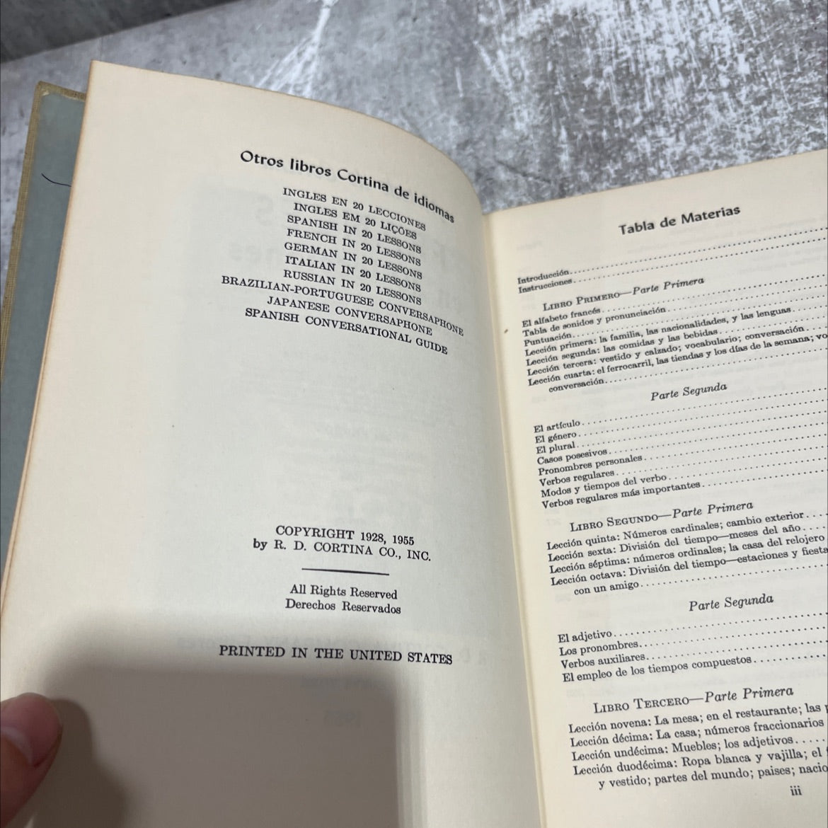 teaching english-french in 20 lessons book, by r. diez de la cortina, 1955 Hardcover image 3