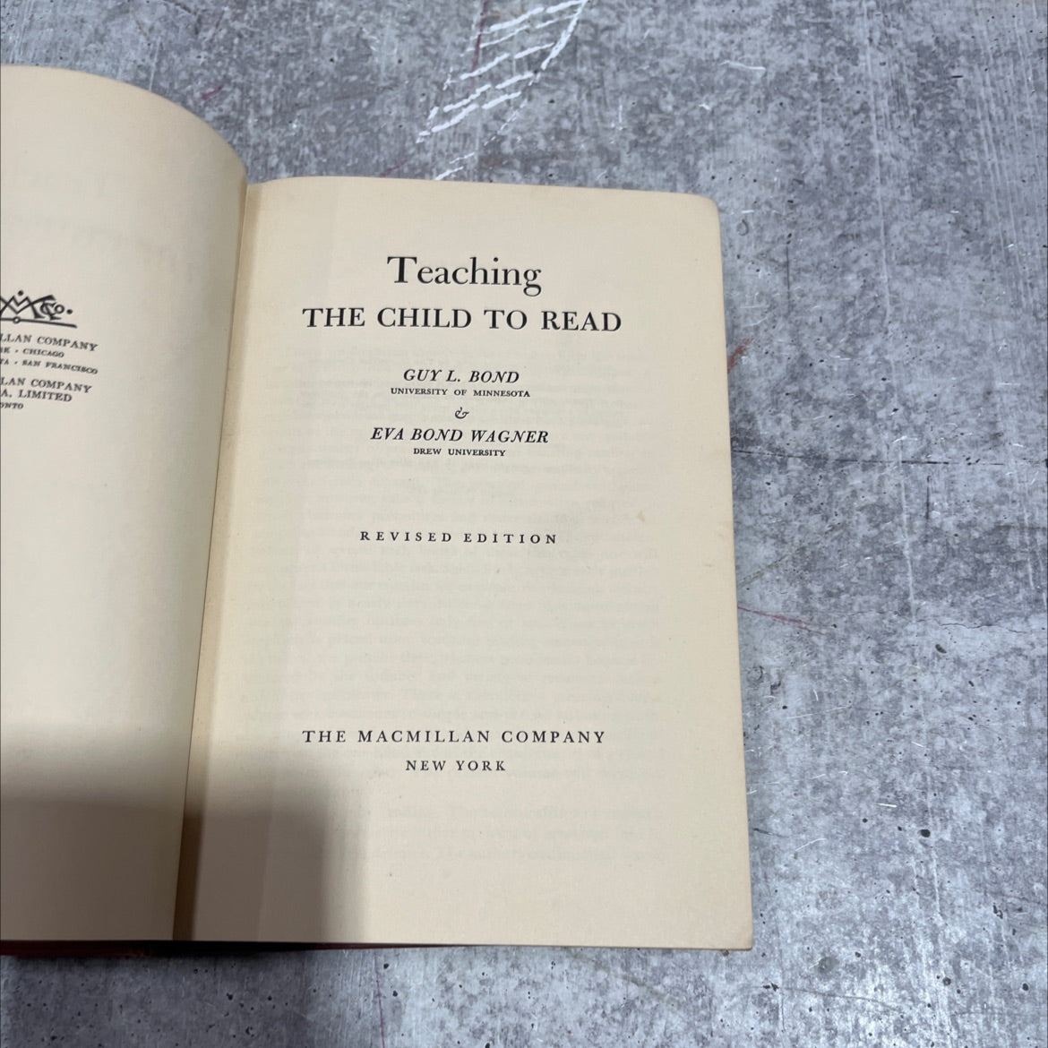 teaching the child to read book, by guy l. bond & eva bond wagner, 1950 Hardcover image 2