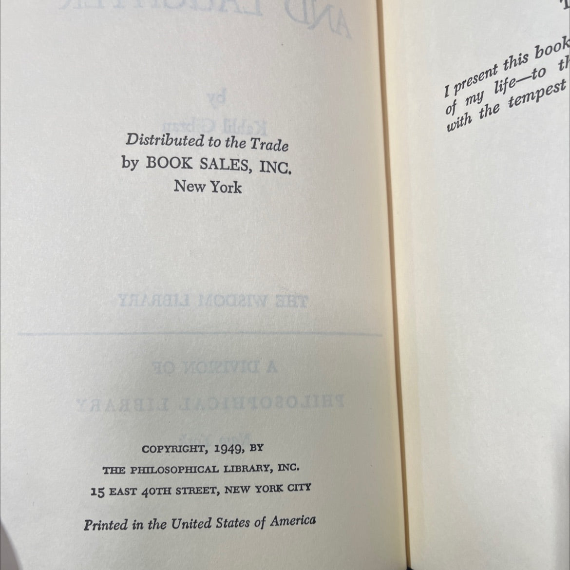 tears and laughter book, by Kahlil Gibran, 1949 Hardcover image 3
