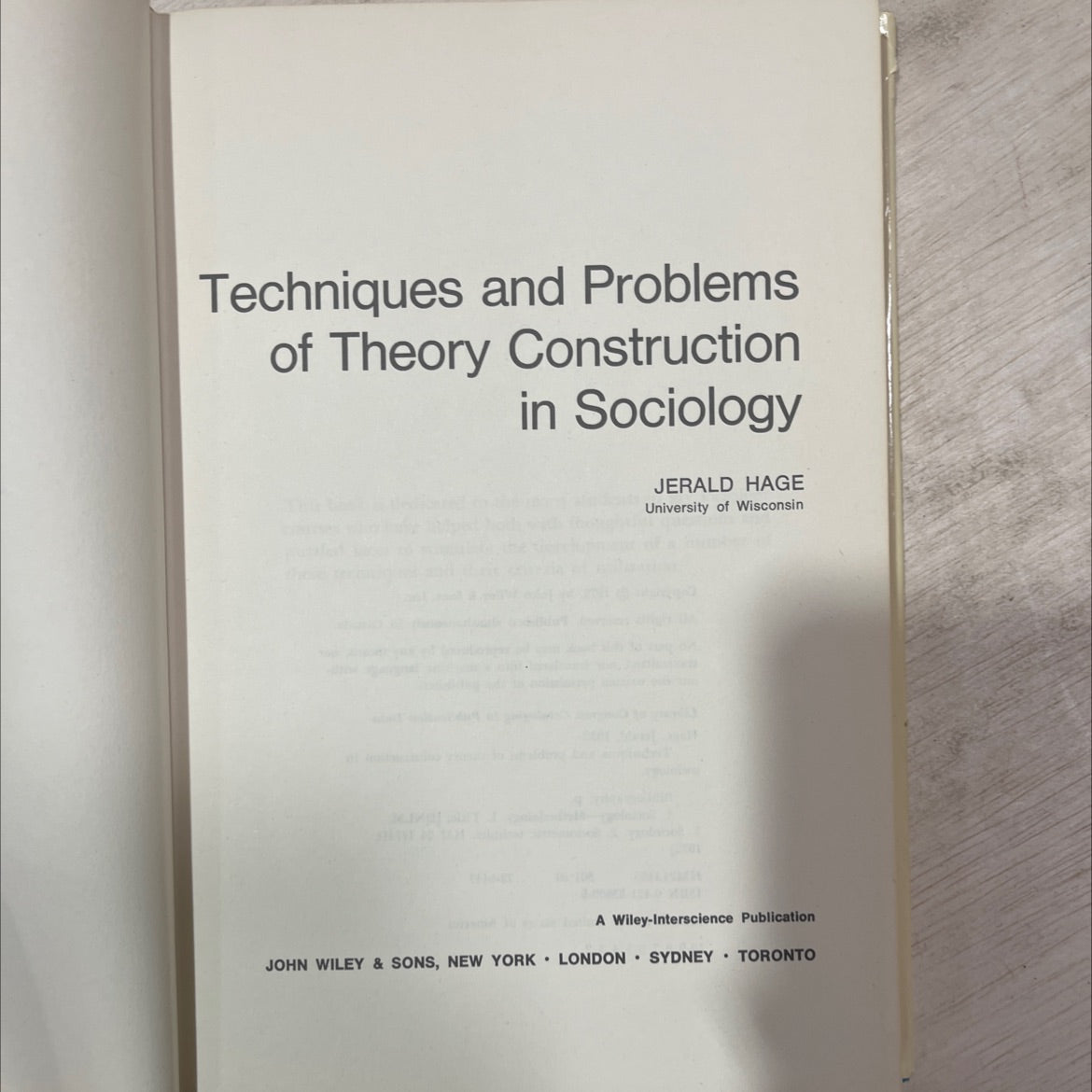 techniques and problems of theory construction in sociology book, by jerald hage, 1972 Hardcover image 2