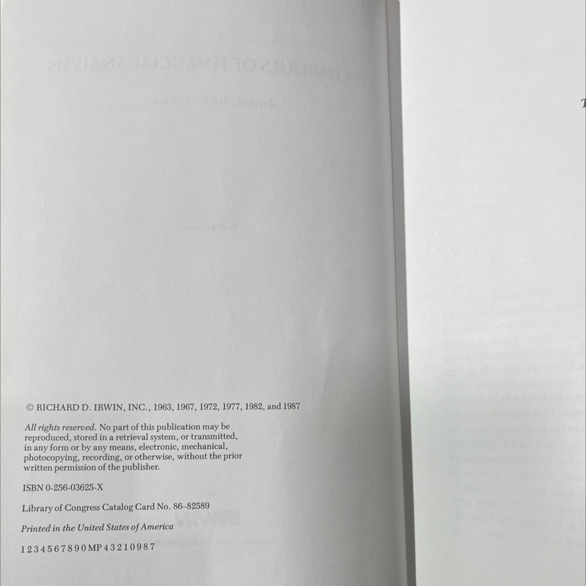 techniques of financial analysis book, by erich a. helfert, 1987 Hardcover image 3