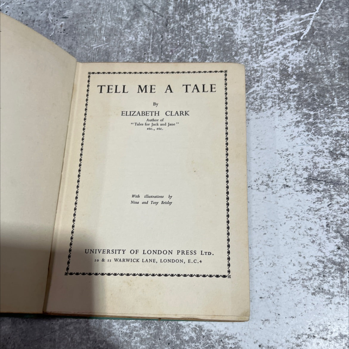 tell me a tale book, by elizabeth clark, 1938 Hardcover image 2