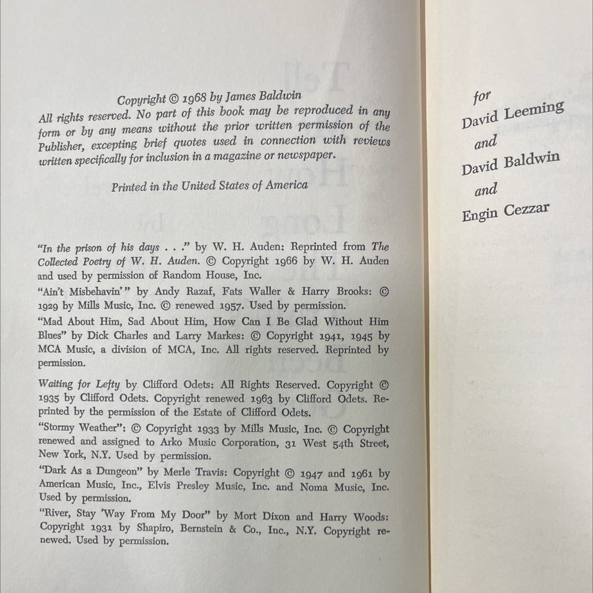 tell me how book, by james baldwin, 1968 Hardcover image 3