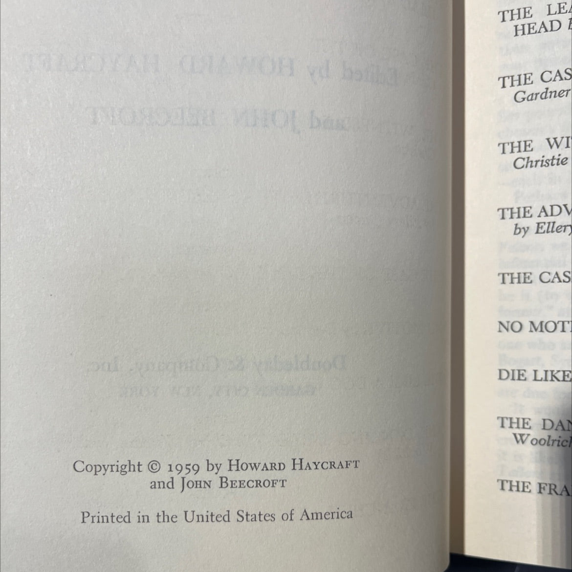 ten great mysteries book, by howard haycraft and john beecroft, 1959 Hardcover image 3