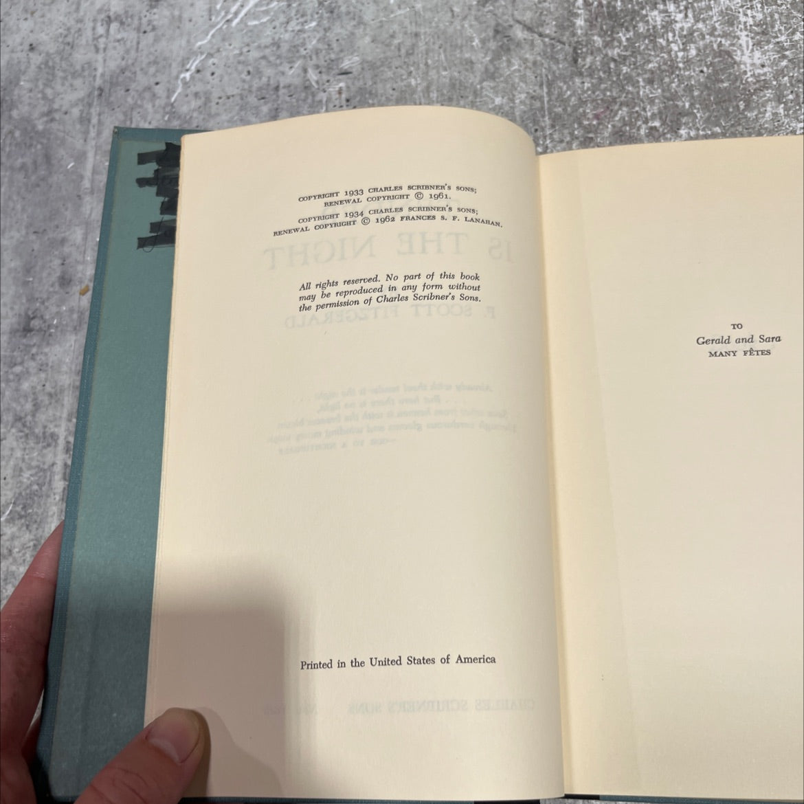 tender is the night book, by f. scott fitzgerald, 1961 Hardcover image 3