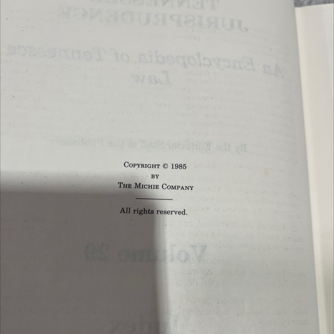 tennessee jurisprudence an encyclopedia of tennessee law book, by the editorial staff of the publishers, 1985 Hardcover image 3