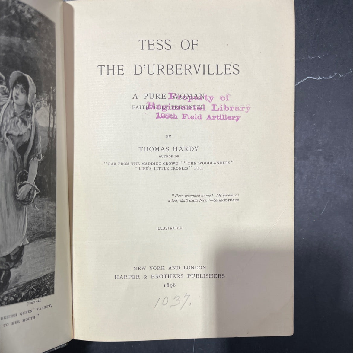 tess of the d'urbervilles a pure woman book, by thomas hardy, 1898 Hardcover image 2
