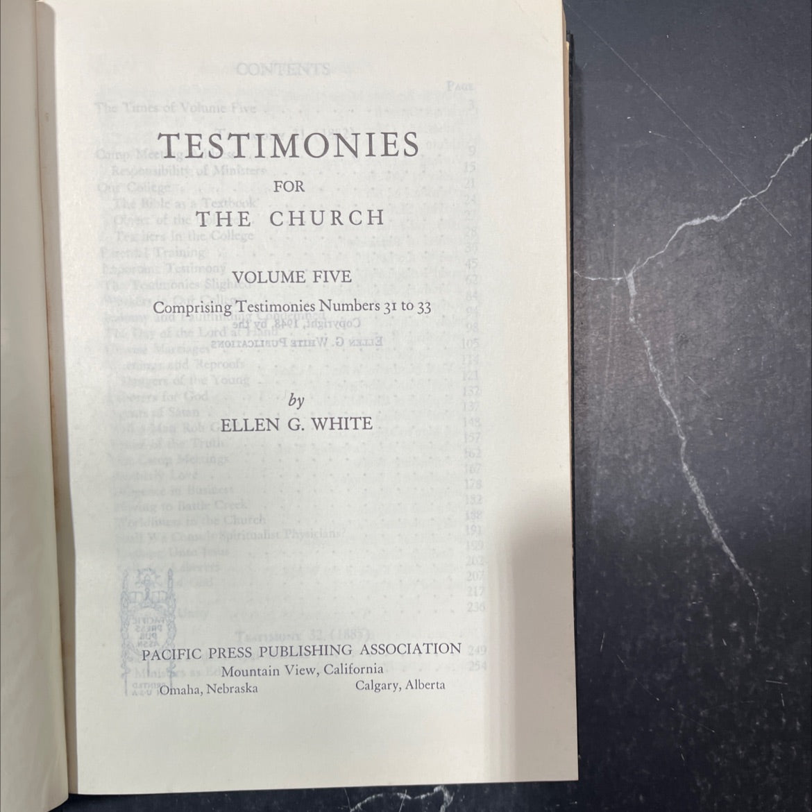 testimonies for the church volume five book, by ellen g. white, 1948 Hardcover image 2