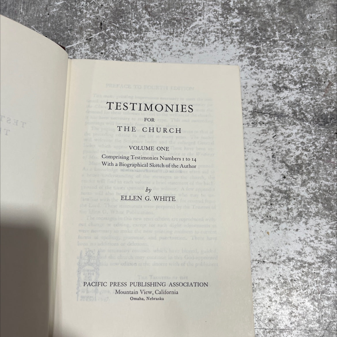 testimonies for the church volume one comprising testimonies numbers 1 to 14 book, by ellen g. white, 1948 Hardcover image 2