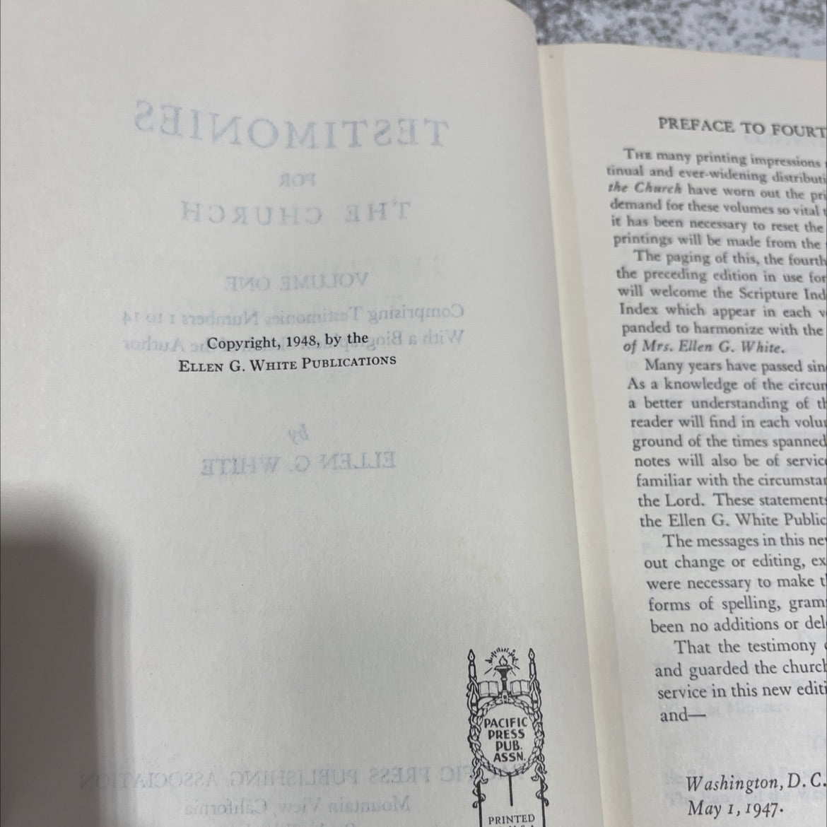 testimonies for the church volume one comprising testimonies numbers 1 to 14 book, by ellen g. white, 1948 Hardcover image 3