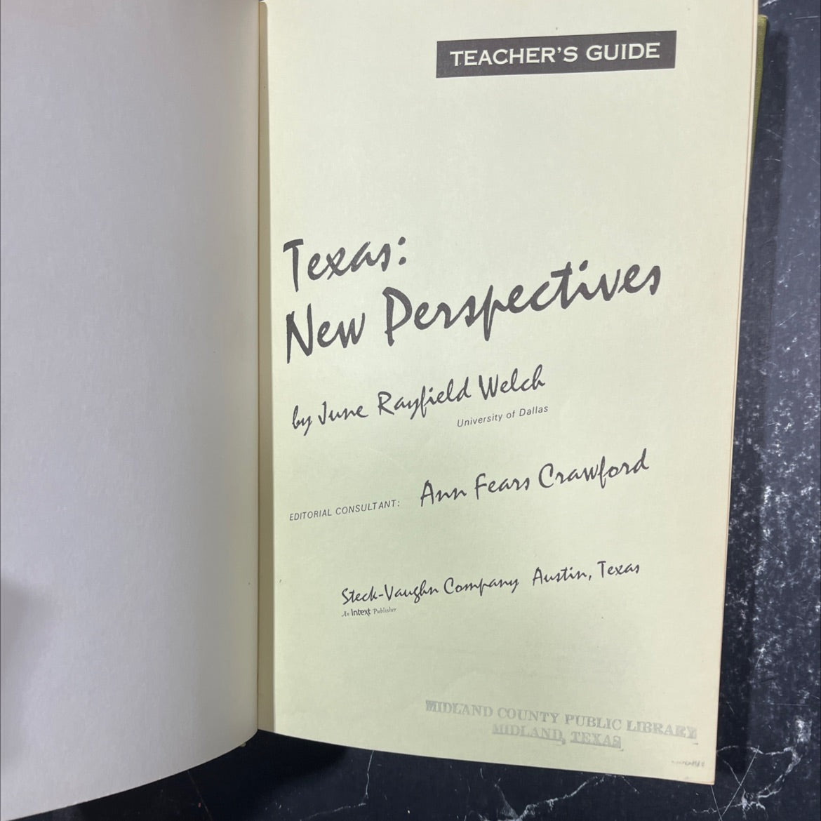 texas: new perspectives book, by june rayfield welch, 1972 Hardcover image 2
