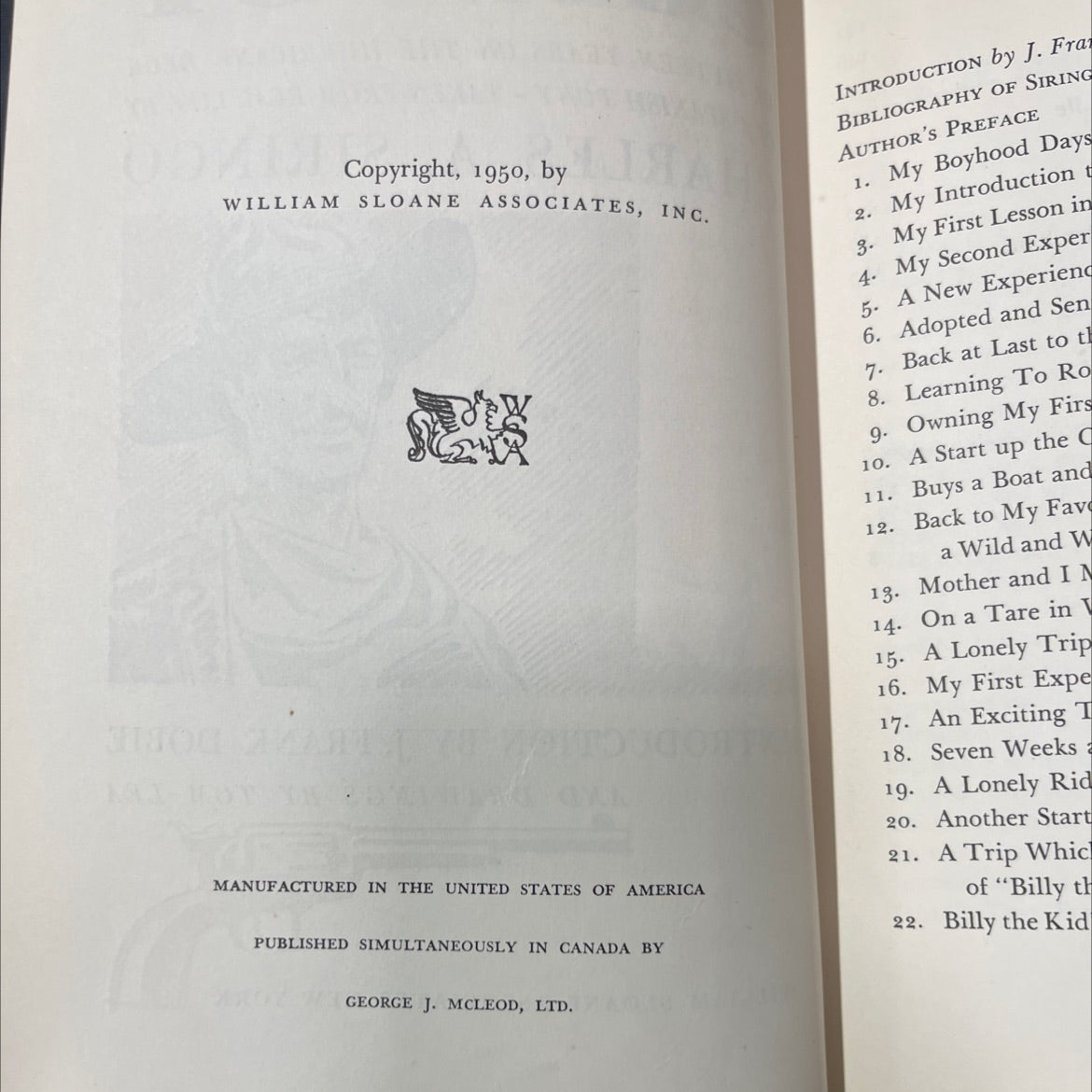 texas cowboy or fifteen years on the hurricane deck of a spanish pony book, by charles a. siringo, 1950 Hardcover image 3
