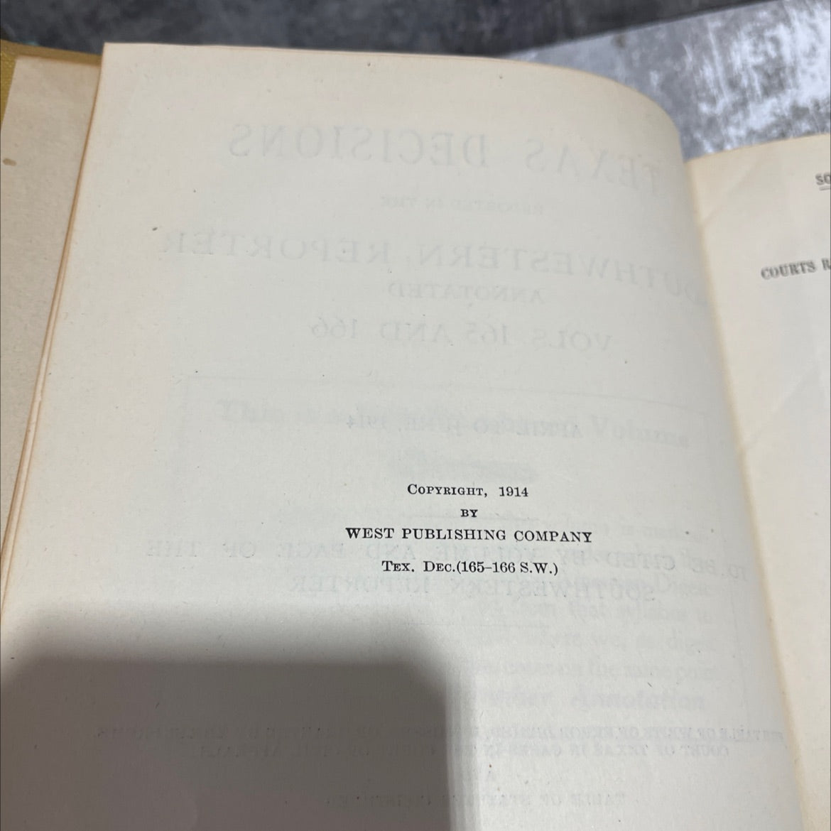 texas decisions reported in the southwestern reporter annotated vols 165 and 166 april to june, 1914 book, by unknown, image 3