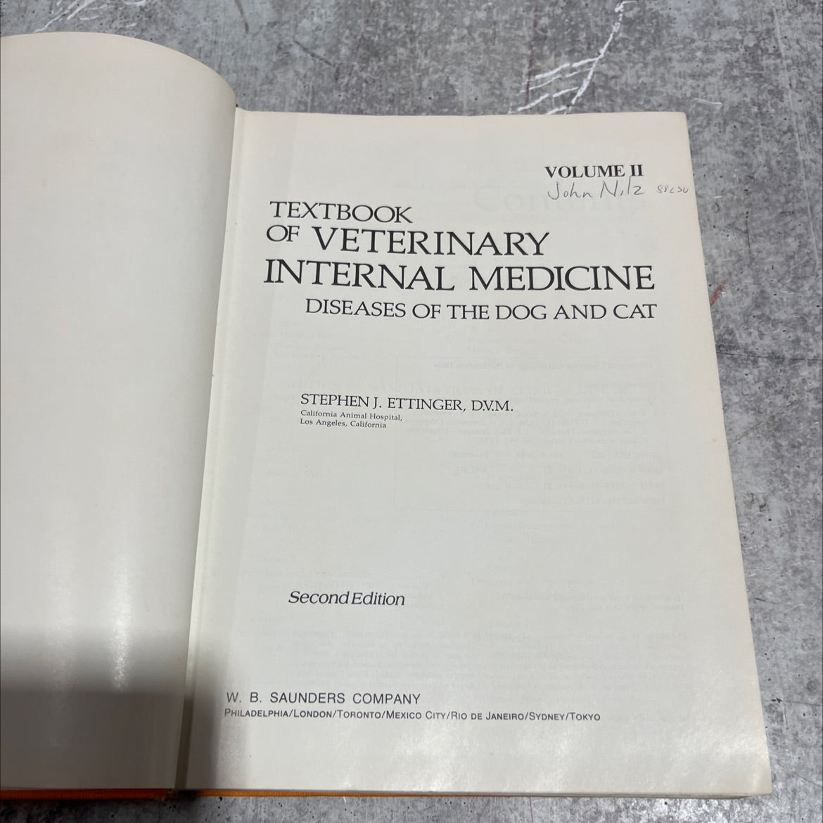 textbook of veterinary internal medicine diseases of the dog and cat book, by Stephen J. Ettinger, D.V.M., 1983 image 2