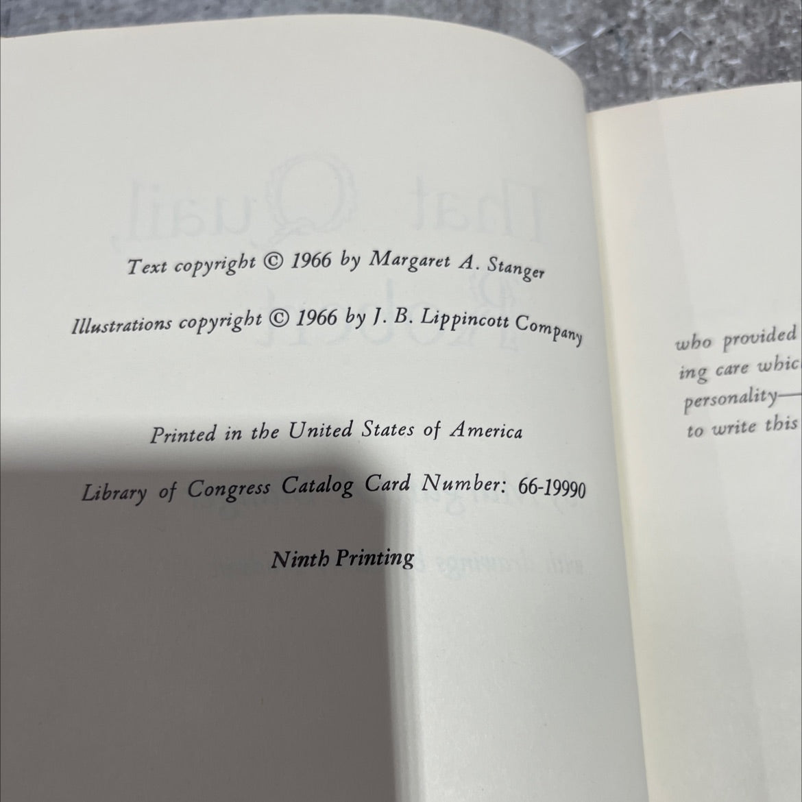 that quail, robert book, by Margaret A. Stanger, 1966 Hardcover image 3