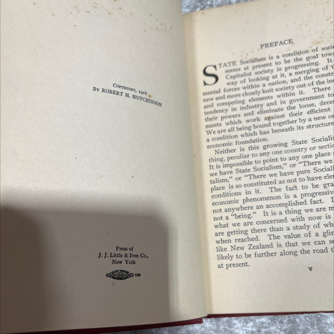 the \"socialism\" of new zealand book, by robert h. hutchinson, 1916 Hardcover image 3