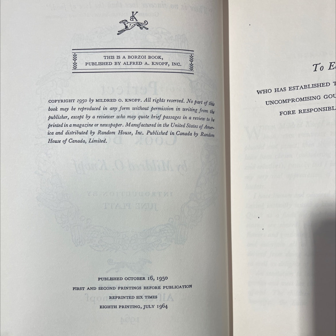 the $4.95 perfect cook book for the perfect hostess book, by mildred o. knopf, 1964 Hardcover image 4