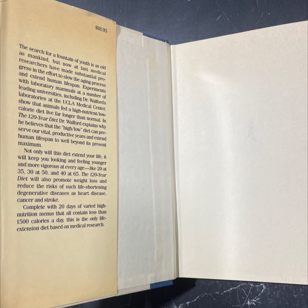 the 120-year diet book, by Roy L. Walford, M.D., 1986 Hardcover image 4
