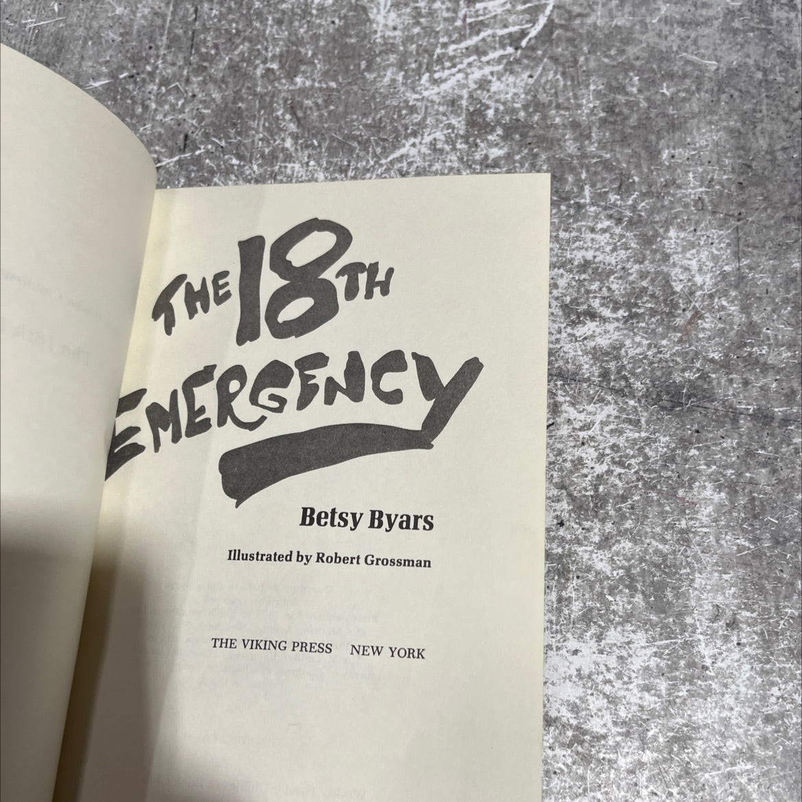 the 18th emergency book, by Betsy Byars, 1973 Hardcover image 2