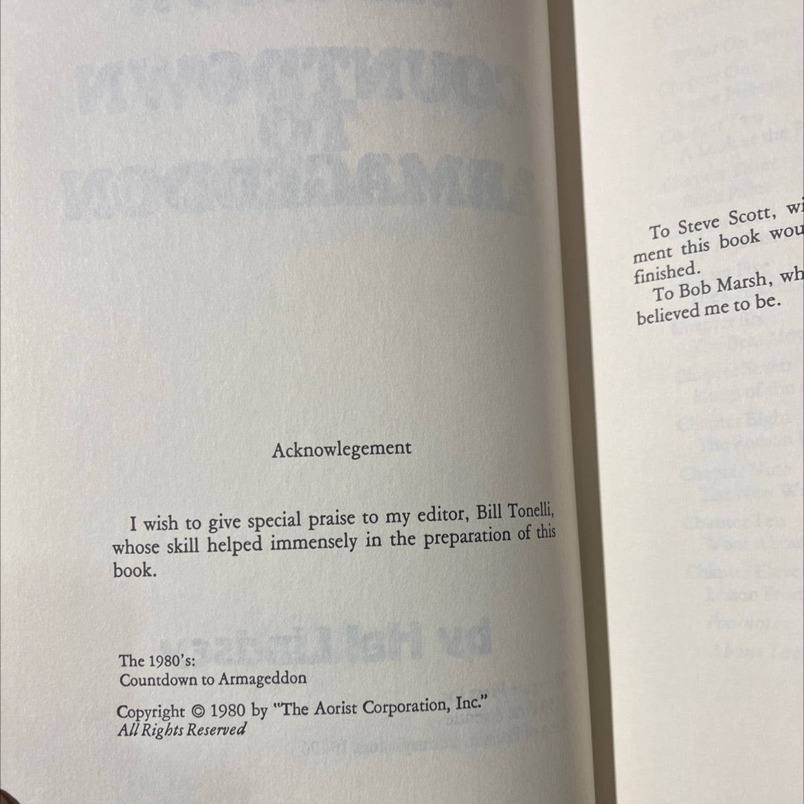 the 1980's: countdown to armageddon book, by Hal Lindsey, 1980 Hardcover image 3