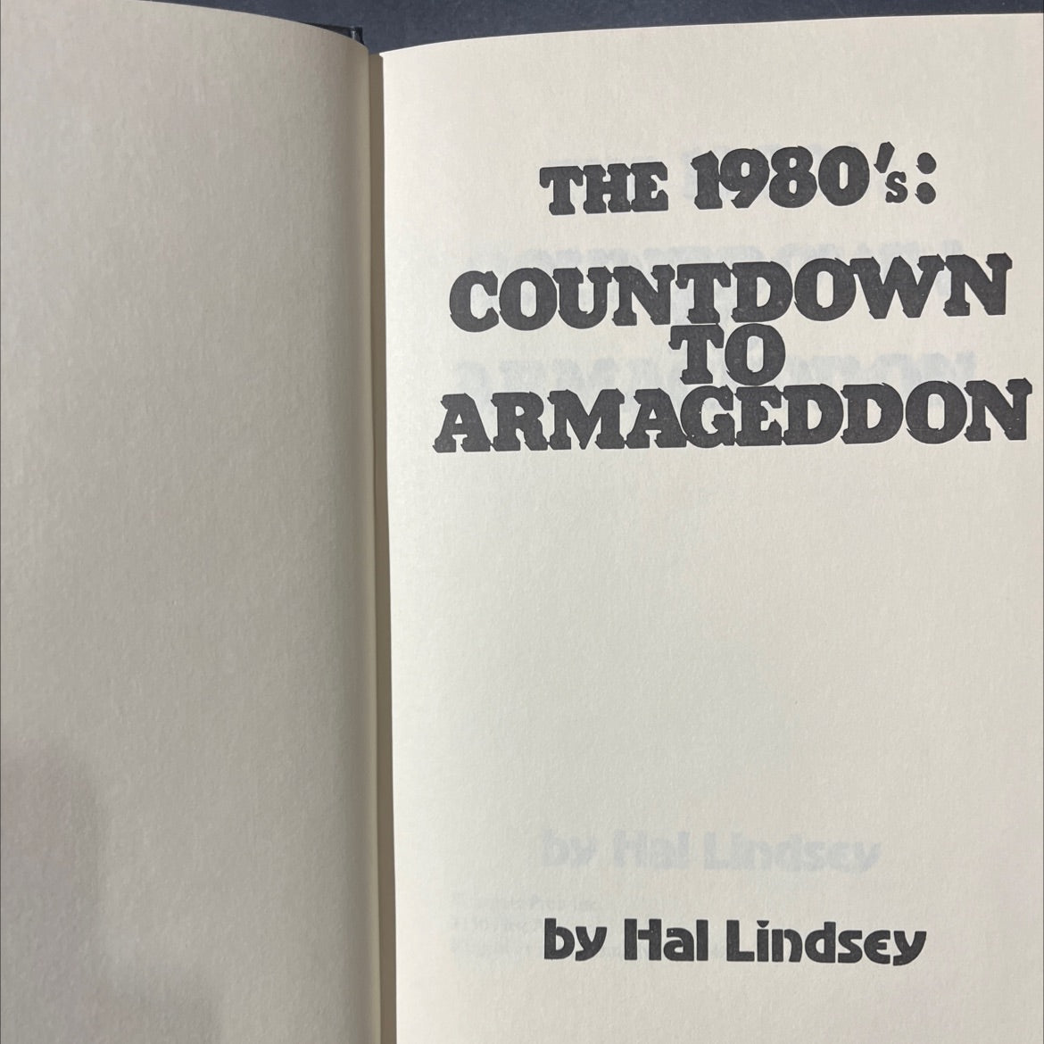 the 1980's: countdown to armageddon book, by Hal Lindsey, 1980 Hardcover image 2