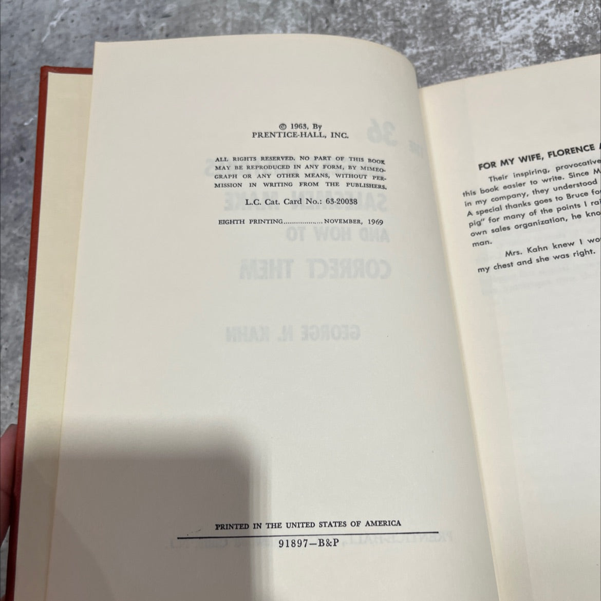 the 36 biggest mistakes salesmen make and how to correct them book, by george n. kahn, 1969 Hardcover image 3