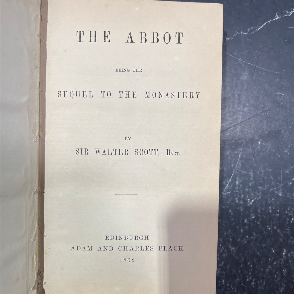 the abbot being the sequel to the monastery book, by sir walter scott, bart, 1862 Leather image 2
