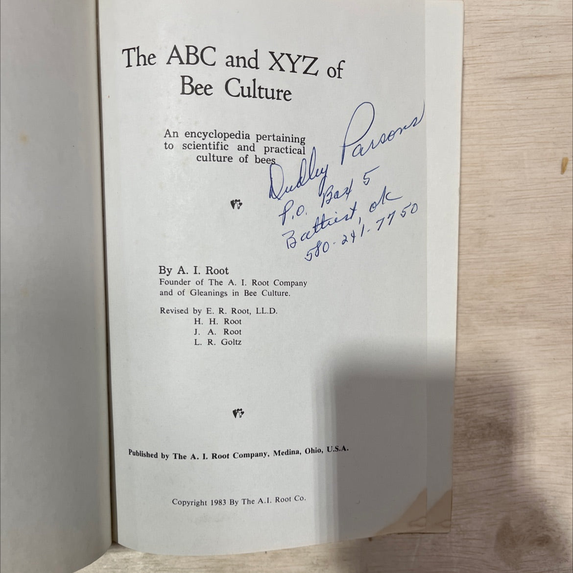 the abc and xyz of bee culture book, by a. i. root, 1983 Leather, Vintage image 2