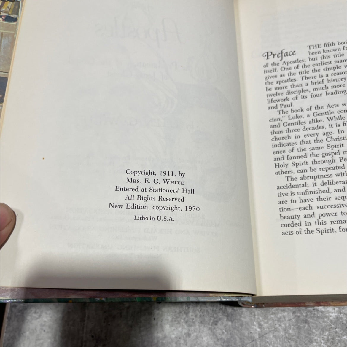 the acts of the apostles in the proclamation of the gospel of jesus christ book, by ellen g. white, 1970 Hardcover image 3