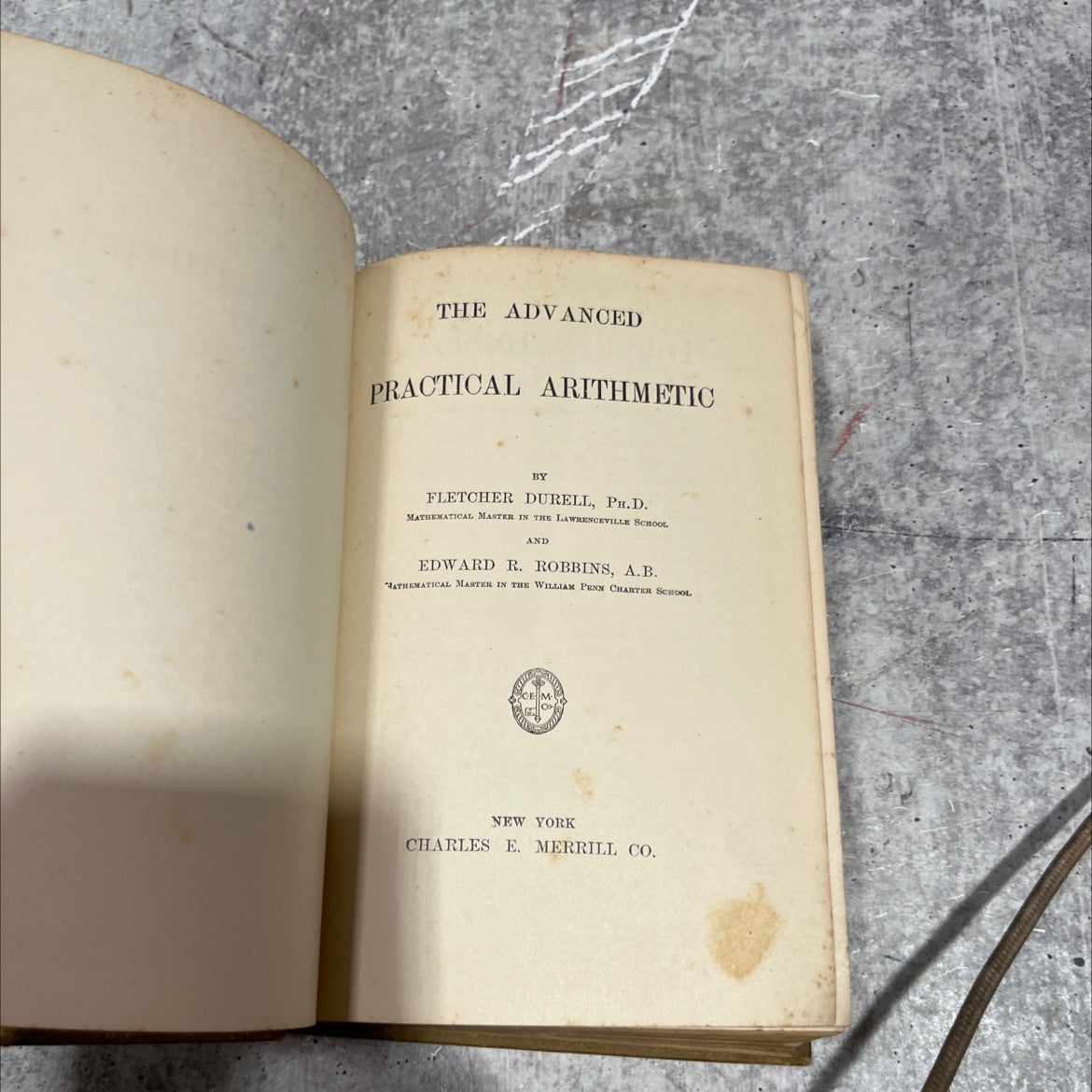 the advanced practical arithmetic book, by fletcher durell, ph.d. and edward r. robbins, a.b., 1901 Hardcover image 2