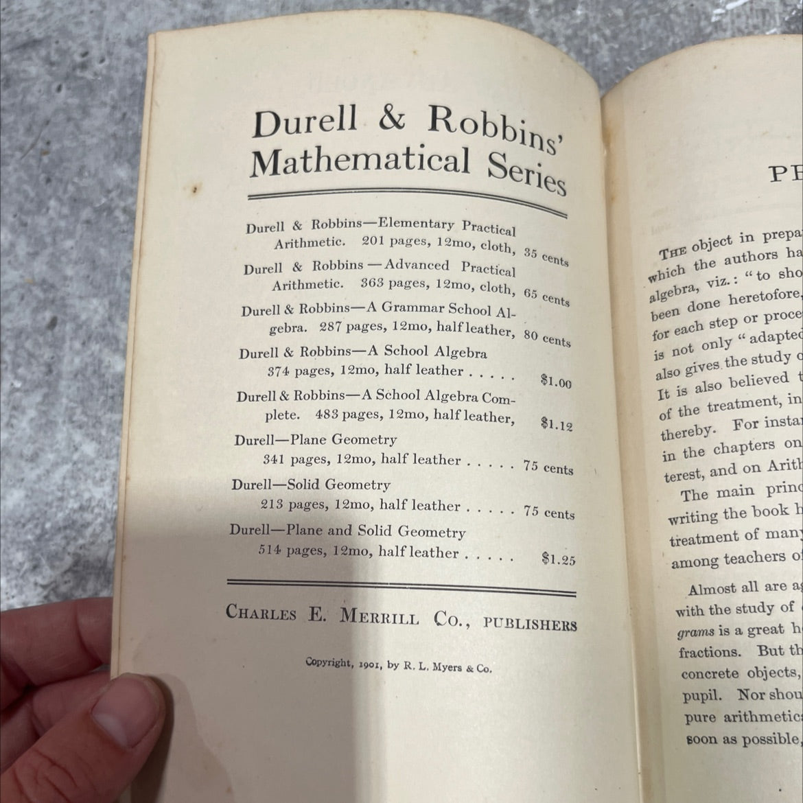 the advanced practical arithmetic book, by fletcher durell, ph.d. and edward r. robbins, a.b., 1901 Hardcover image 3